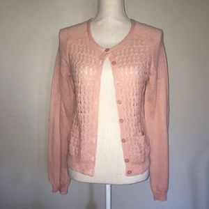 Guinevere Peach Wool Blend Cardigan Size M